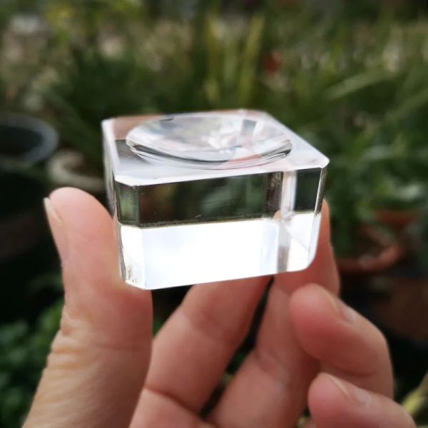 1pcs de vidrio transparente cuadrado de la bola de cristal bases de la bola de cristal soporte de mesa decoración del hogar adornos esfera regalos pisapapeles