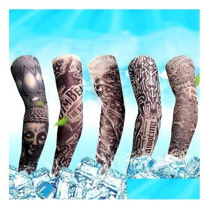 1 stks trendy zomer sunsn handschoen bescherming arm tattoo mouw mannen vrouwen nieuwe hoge elastische nep tijdelijke drop levering Dhr3Q