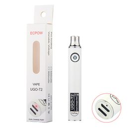 1 Pcs UGO T2 VV Préchauffer Batterie Kits EGO Batterie Co2 Vaporisateur D'huile O Pen 510 Vape Pen Préchauffage Batteries 650 mah par epacket