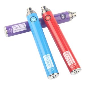 1pcs UGO T3 1300mAh 510 Puerto de carga dual Batería Voltaje variable Precalentamiento Dab Pen para aceite grueso Vape Cart