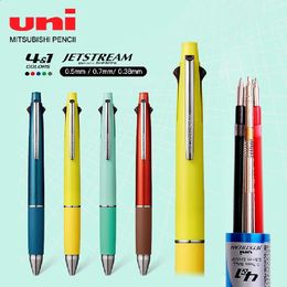 1pcs UNI JETSTREAM MSXE5-1000 Multifunctionele Pen 0.38/0.5/0.7mmVier Kleur Balpen0.5mmPotlood Japanse Briefpapier 240129