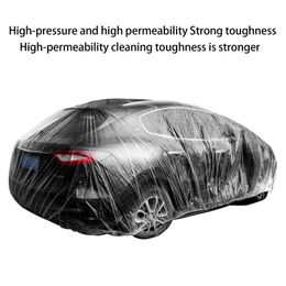 1 stks Universele autokleding wegwerp PE -filmmateriaal Auto Cover transparant verdikt stofdichte regenbestendig stofbestendig
