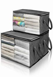 1 Uds. Bolsa Extra grande actualizada, organizador de ropa portátil plegable, bolsa ordenada, Maleta, caja para el hogar, contenedor de almacenamiento de edredón, bolsas 5453653