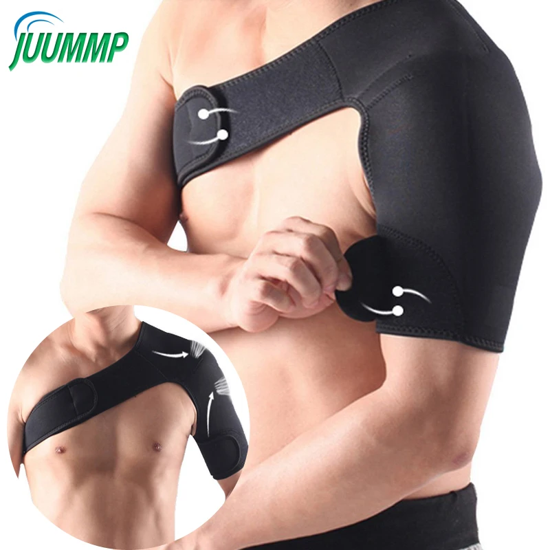 1st. Vikt Justerbar Gym Sports Single Shoulder Brace Support Strap Wrap Belt Band Pad för män Kvinnor (axelstöd)