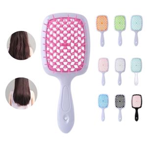 1 pièces larges dents coussin d'air peignes femmes cuir chevelu Massage brosse à cheveux cheveux bouclés évider Janeke peigne outil de coiffure