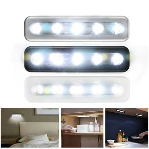 Sans fil 5 LED veilleuse armoire placard armoire escalier cuisine chambre éclairage intérieur nuits lampe décoration de la maison lumières d'ambiance