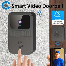 1 stuks draadloze deurbelcamera met HD-nachtzicht, tweerichtingsgesprekken, foto-video-opname, app-bediening en stemveranderingsfunctie - AA-batterijvoeding (batterij niet inbegrepen)