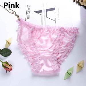 1pcs las bragas de seda reales de las mujeres SOILD COLLA COLLA DE LA SILLA SATINA DE LA LENGERIA SEGURA COMPACIÓN FEVILLA FURAN