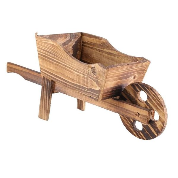 1 Uds carrito de madera maceta creativa carnosa ornamental dormitorio ventana hogar jardín plantas flores maceta carretilla macetero A30 Y300k