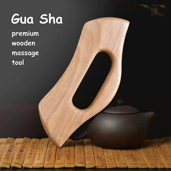1pcs Drainage lymphatique en bois Gua Sha Paddle Massage gratte