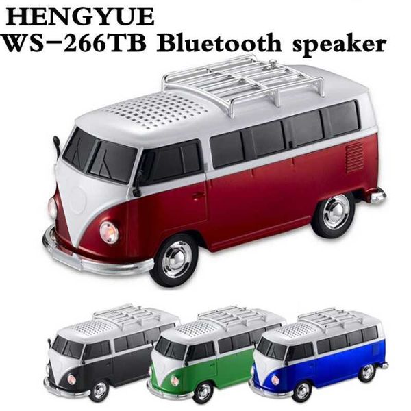 1 pièces WS-266BT Bluetooth coloré forme de voiture mini bus haut-parleur boîte de son MP3 + U disque + TF + Bluetooth + fonction FM L230822