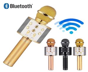 1 pièces WS 858 microphone sans fil portable condensateur professionnel micro karaoké support bluetooth radio mikrofon studio d'enregistrement studio3380274