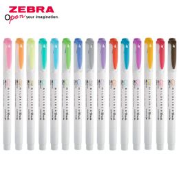 1PCS Zebra WFT8-serie dubbele kop borstel markeringsmarkering (borstel zachte tip + fijne tip) wkt7 dezelfde kleur waterverfschildering pen
