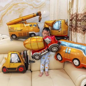 1pcspack Construction Crane Excavator Engineering Vehiclefoil Balloons Camion de baby shower baby shower Birthday Party Supplies 240510