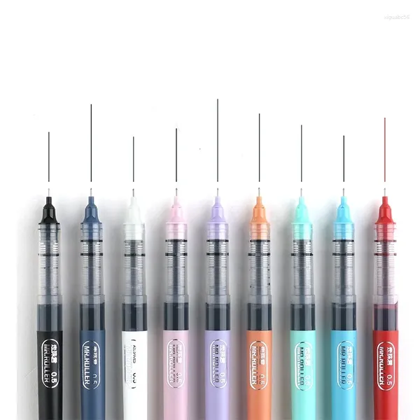 Ensemble de stylos Gel, 1 stylo, 1 recharge, encre visuelle de belle couleur, 0.5mm, Signature, papeterie d'écriture scolaire et de bureau F6761