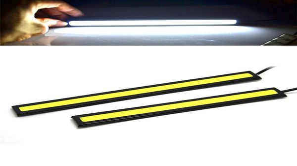 1 foto 17 cm COB LED DRL conducción luces de circulación diurna tira 12 V COB LED DRL barra de aluminio Panel de rayas luces de trabajo del coche 4695949