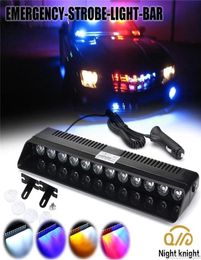 1 -stuk 12W LED Strobe Car Nood Led Led Light Bar Visor Deck Dash Police waarschuwing Flash Lamp voor autobus Truck Boat DC12V1413124