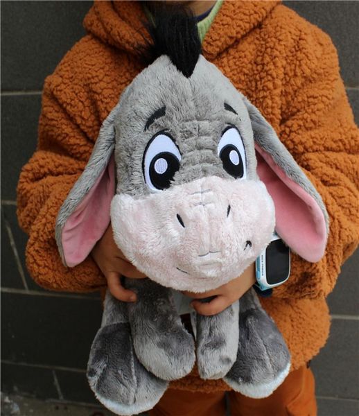 1 pieza 28 cm Original gris Eeyore burro cosas Animal lindo suave peluche muñeca cumpleaños niños colección de regalos Y2007032388270