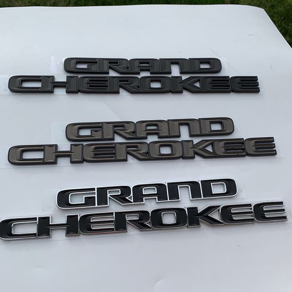 1 pieza, emblema de letras negras, estilo de puertas laterales, pegatina con placa para el nombre para Jeep Grand Cherokee, accesorio de coche con borde brillante, cola mark309c