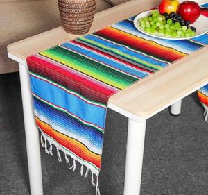 1 pièce Cotton Mexican Table Runner 213x35cm Rainbow Table Runners Party SERAPLOCK DIY MEDIAL PARTY DÉCOR C01254110952755663