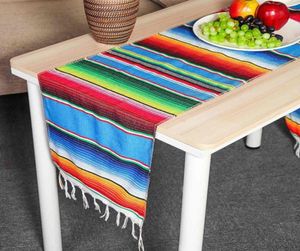 1 pièce Cotton Mexican Table Runner 213x35cm Rainbow Table Runners Party SERAPLOCK DIY MEDIAL PARTY DÉCOR C01254110959001741