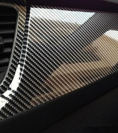 1 pieza DIY 5010cm 5D pegatinas de vinilo de fibra de carbono pegatinas negras de alta calidad para accesorios de decoración de coche 1220014