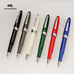 1 acie Jinhao 992 Silver Clip Fountain Fountain Pen 12 couleurs pour choisir 0,5 mm de qualité d'encre de haute qualité School and Office Writing Stationery