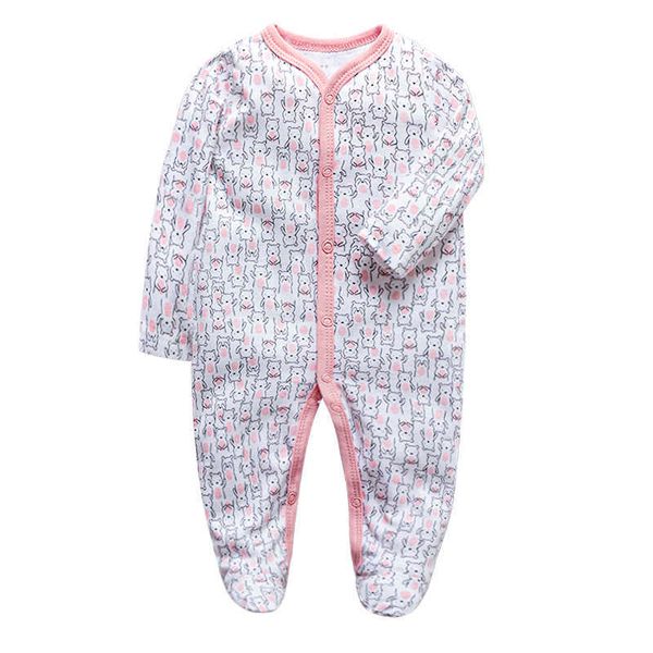 1 unid/lote, pijamas para bebé, niño y niña, pijamas originales de algodón para primavera, ropa de dormir, mono de Navidad para animales, conjuntos para bebé G1023