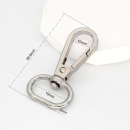 1 -stuk metalen Snap Hook Swivel Eye Spring Trigger Clip Clasp Oval Ring Leathercraft Bag Band Webbingonderdelen Accessoires Keychain