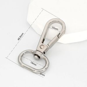 1 -stuk metalen Snap Hook Swivel Eye Spring Trigger Clip Clasp Oval Ring Leathercraft Bag Band Webbingonderdelen Accessoires Keychain