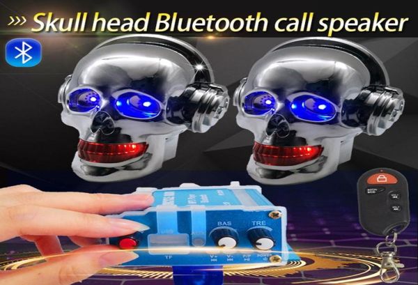 Motorcycle 1-pièce Skull Bluetooth O avec mp3 Amplificateur d'appel étanche Amplificateur Subwoofer 12V Pédale à trois roues Pédale anti-Thef