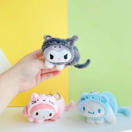 #1 Plush Bear Keychains Animales de peluche Kitty colgante Kawaii Puppy Dog Keychain Estudiante Pareja Bag Solging Plush Toy Cadena de llave