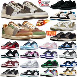 1s Basketbalschoenen Heren 1 Low Golf Olive Reverse Mochas sneakers Donker Wolf Grijs Zwart Phantom Pine Green Bred Toe Unc Panda Dames Sportschoenen g9ck#