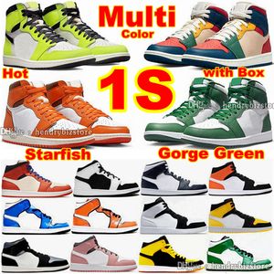 1S high Basketball Shoes 1 Multi Color Visionaire Starfish Gorge Green Patent Bred UNC Heritage Seafoam Fragment Prototype Hyper Royal Banned Mens Womens Sneakers