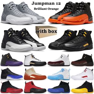 Avec boîte Jumpman 12 12s Chaussures de basket-ball Hommes Jorda 12 Stealth Brilliant Orange Playoffs Black Taxi Hyper Royal Reverse Flu Game Hommes Baskets de sport Taille 40-47