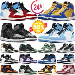 1S High OG UNC Toe Chaussures de basket-ball 1 avec étiquette perdue et trouvée Golf Panda Lucky Green Sliver Cement Mocha University Blue Shattered Backboard entraîneur extérieur pour hommes