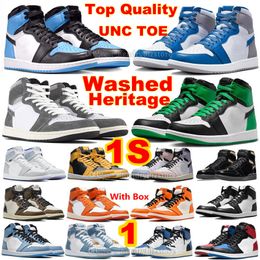 1S High OG UNC Toe Basketball Chaussures Craft Vibrations Of Naija Treu Blue University Baskets Lucky Green Patent Pine Black White Elephant Prin Red Hyper Royal Trainers