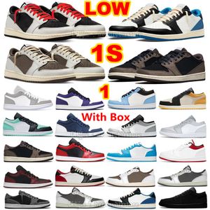 1S Low Olive Canary Yellow Fragment Basketball Chaussures 1 TS Reverse Mocha Black Phantom Midnight Navy Ice Cream Guava All Star White Wolf Grey Shadow Baskets avec boîte