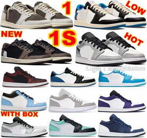 1S Low Mid Invert Chaussures de basket Reverse Moka Copper Toe Royal 1 OG EX Phantom Dark Concord Glitch Stitch Baskets à talons bleus Craft Luck Green Vintage Baskets grises