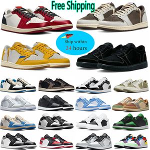 Envío gratis 1S zapatos de baloncesto de moca de mocera para hombres Oliva de golf 1 Black Phantom Wolf Gray Lows Outdoor Sports Sneakers para hombres.