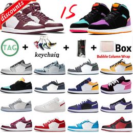 1s Lu para hombre Baloncesto de baja ayuda Zapatos Chicago Grey Fog Yellow Toe Rebellionaire Bred Patent Dark Mocha Marina Blue Obsidian Shadow hombres mujeres ..11