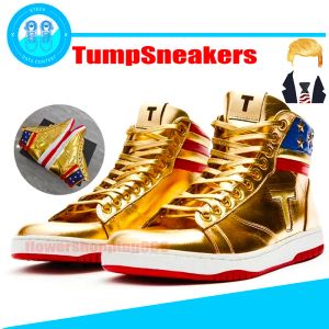 1s The Trump Shoes Gold T Zapatos de baloncesto 1 High Top para hombre para mujer Zapatillas de deporte de diseño Entrenadores deportivos al aire libre Haga que Estados Unidos vuelva a ser grande Edición conmemorativa Tamaño 36-46
