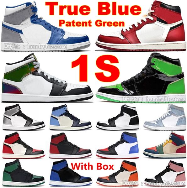1s True Blue Mid High chaussures de basket Lost found 1 Green Patent Gold Sneakers Heat Reactive Multi Color Dark Moka Starfish Banned Bubble Gum Fearless Trainers