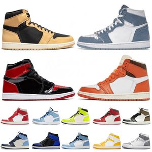 1S Femmes Hommes Chaussures de basket-ball Travis Reverse High Dark Mocha Jumpman Bleached Coral Inside Out 1 Bred Toe White Camo UNC Wolf Grey Mid Formateurs grande taille 13