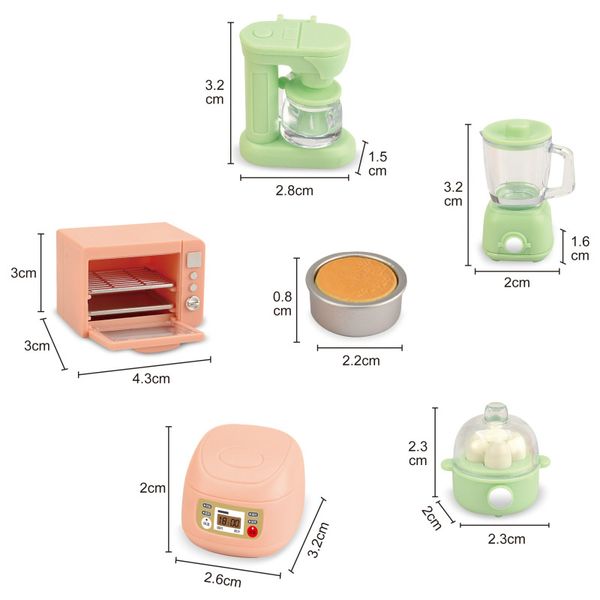 1set 1:12 Dollhouse Miniature Rice Cuideur micro-ondes fourgon à œuf à l'œuf à œufs de cuisine