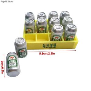 1set 1: 6 1:12 Dollhouse Miniature Beer Can Mini Drink Bottle W / Box Kitchen Model Decor Toy House Doll House