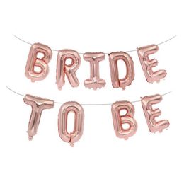 1 Juego de globos con letras de oro rosa de 16 pulgadas para novia a ser, globos de aluminio, decoración para fiesta de boda, despedida de soltera, suministros 2488
