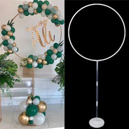 1set 2set blanc rond Circle Ballon Ballon Solder Balloon Frame décorations de mariage Baby Shower Anniversaire Party Column Stand 1027253y