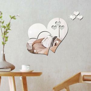 1 ensemble 3D amour coeurs miroir autocollant mural décalcomanie Art mural amovible décoration de mariage enfants chambre décoration toilette Table autocollant