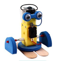 1set 7x7x8cm DIY Electronic Walking Robot Model Kits Kids School Science Science Toys Toys Experimental Toys for School Duts